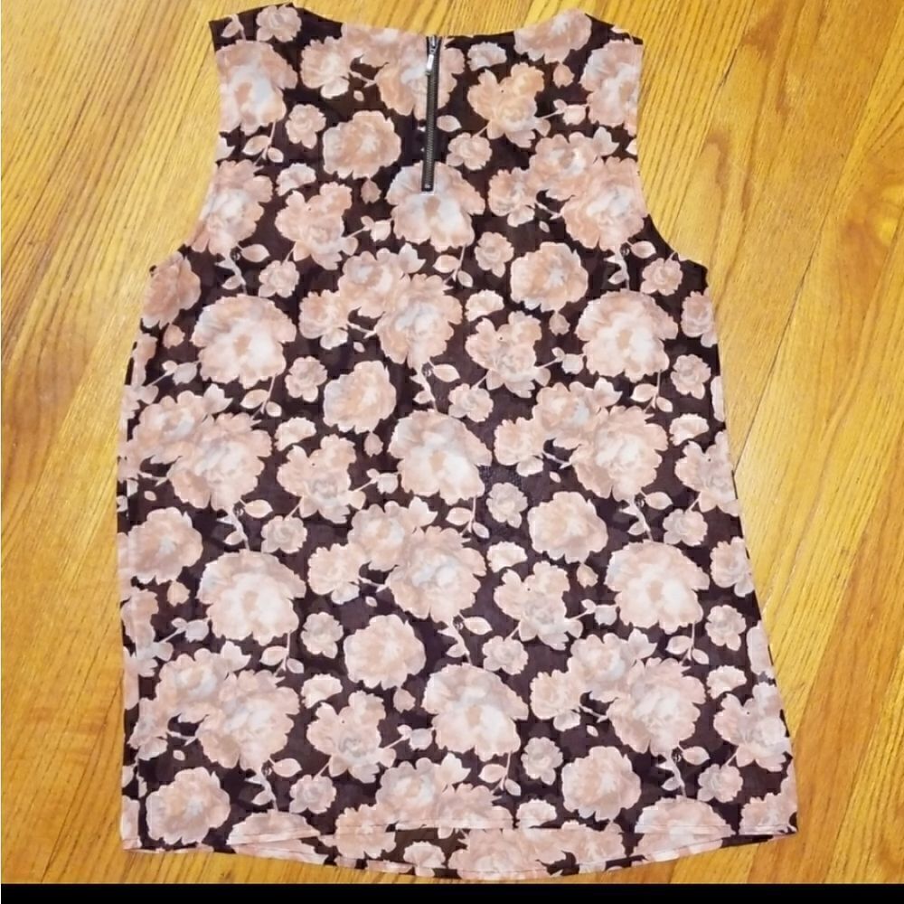 LOFT Rose Print Tank Top - Picture 3 of 4